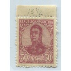 ARGENTINA 1908 GJ 298 ESTAMPILLA NUEVA MINT U$ 17,25